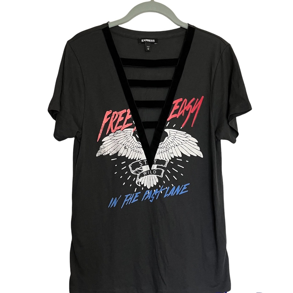 Express Free & Easy in the Fast Lane Graphic Tee XS